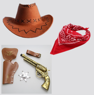 【Fast-selling】 Cowboy Costume Accessories Cowboy Hat Bandanna Toy With Belt Holsters Cowboy Set For