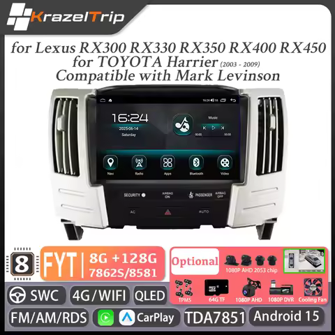 Android Car Radio for Lexus RX300 RX330 RX350 RX400 RX450 High Trim TOYOTA Harrier 2003 - 2009 Compa