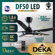 DEKA DF50LED KRONOS F5DC 56" 5 Blades Ceiling Fan AC Motor 3 Color LED Light Remote Control Ceiling Fan With Light