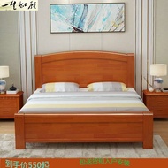 M-8/ Full Solid Wood Bed1Rice1.2m1.35Rice Single Double1.5Rice1.8High-Meter Box Air Pressure Storage Rubber Wooden Bed C