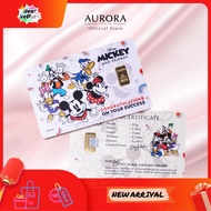 ⭐ ⭐READY STOCK⭐ ⭐ DISNEY X AURORA ITALIA (0.5g) 999.9 Disney Mickey Edition - Congratulations on Your Success 24K Limited Edition Gold Bar