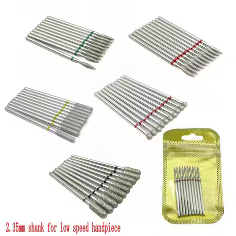 10pcs/set Diamond Nail Drill Milling Cutter for Manicure Rotary Bits Cuticle Clean Accessory Dental 