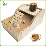 [Wishshopeelxl] Wooden Hamster House Cabin Hamster Hideout for Gerbils Hamster Small Animals