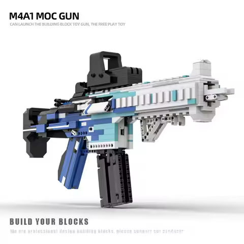 Creative CSGO M4A1 Gun Building Blocks With Brick Bullet MOC HK416C Single Shot DIY Assembly Rifle T
