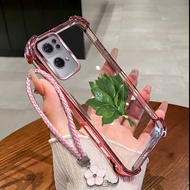 Suitable For OPPO Reno 7 pro 7 se New phone case pomelo leaves shockproof soft shell hanging rope pr