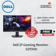 DELL G2724D QHD 27" Fast IPS Gaming Monitor with 165Hz Refresh Rate, 1ms Response Time and 3-side Ul