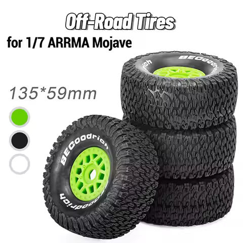 Off-Road Tires Wheels 4PCS 135*59mm 17mm Adapter for ARRMA Mojave 1/7 RC Model Car Short Haul Truck 
