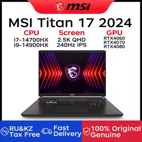 2024 MSI Vector 17 HX Gaming Laptop 17 Inch QHD 2.5K 240Hz IPS Screen Netbook i9-14900HX 32GB 1TB RT