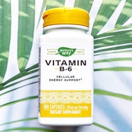 วิตามินบี 6 Vitamin B-6 50 mg 100 Capsules (Natures Way®) B6 B 6