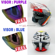 KYT Helmet NFJ SIMONE CORSI Open Face Double Visor Smoke Blue Purple Accessories Motor Original KYT Helmet Motor