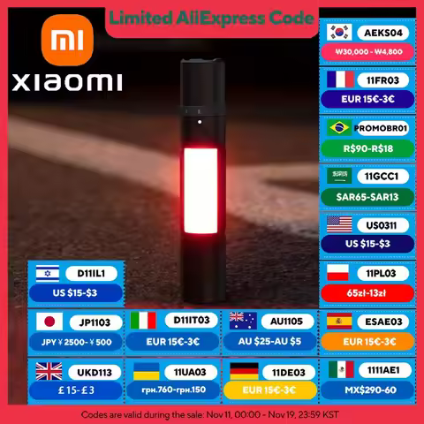 XIAOMI MIJIA Multi Function Flashlight 240 m Long-Range Beam 1000 Lm Main Light + Side Light SOS Str