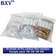 150PCS/Set Resistor Kit 1W 2W 3W 5W 5% 30values X 10PCS Carbon Film Resistance 0.1-750 Ohm 1K-820K 3