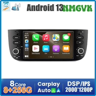 Carplay Android 13 รถวิทยุมัลติมีเดียสเตอริโอเครื่องเล่น WiFi GPS นําทางสําหรับ Fiat Linea Punto Evo 2012-2015