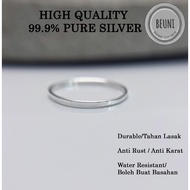 BEUNI HANDMADE PREMIUM 999 SILVER RING ANTIRUST NO ALLERGIC WATER PROOF WITH 999 MARK 999 SILVER