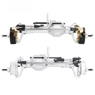 LCG Heavy Aluminum Front Rear Portal Axle Set+Brass Knuckles 50° 4WS for 1/10 RC Crawler Axial Capra