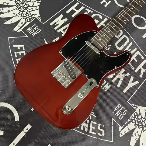 Brand New Red 6-String Electric Guitar, with Fixed Bridge, 22-Fret White Dot Fingerboard Guitarra