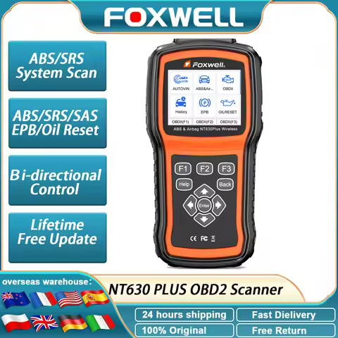 Foxwell NT630 Plus OBD2 Scanner ABS SRS System Scan and Reset Active Test OBD Diagnostic Tool Lifeti