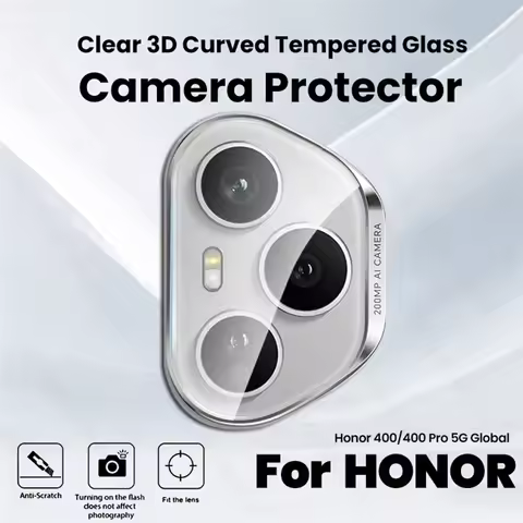 3-1Pcs Clear 3D Curved Camera Protector Case For Honor 400 Pro 5G Tempered Glass Lens Cap Honor400Pr