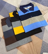 Atasan paket hemat kaos bapak bapak 3pcs Kaos Kerah Salur Pria Saku#Kantong Depan#Salur Pria Garis G