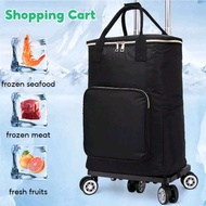 Foldable 5-Wheels Grocery Shopping Trolley Cart Luggage Bag with Wheels