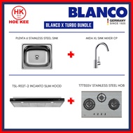 (BUNDLE) BLANCO PLENTA 6 SS SINK + BLANCO MIDA XL SINK MIXER CP + TURBO T773SSV + TURBO TSL902-2SS HOOD