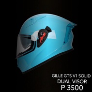 Gille Helmet GTS-V1 Solid Shell Glossy Sky Blue with Silver Logo