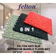 FELTON MARBLE FLOOR MAT 12" X 12"( 6 IN 1) - (TFM-355) (random color)