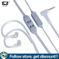 KZ สายเคเบิลอัปเกรด T8สายเคเบิลลดเสียงรบกวนไมโครโฟนคู่รอบทิศทางสายสัญญาณเสียงไฮไฟ QDC/C พิน3.5มม. ปล