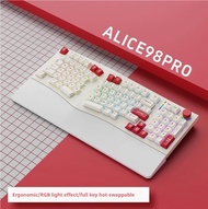 FEKER Alice98pro คีย์บอร์ดแบบกลไกตามหลักสรีรศาสตร์ แบตเตอรี่ความจุมากขนาด8000Mah ปุ่มเสียบร้อนแบบเต็