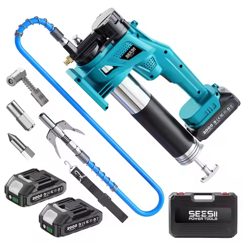 SEESII 10000PSI Electric Grease Gun Cordless Auto Oil Change Kit 4.6 oz/min with 2.0Ah Battery 39.4"