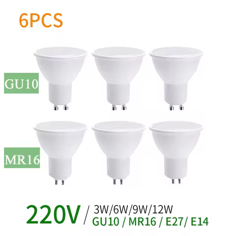 6PCS GU10 Led Bulb Light 220V MR16 Corn Lamp E27 Spot Light LED Bombilla Lampara E14 Bulb Home Light