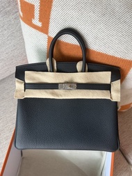 全新 Hermes Birkin 25 黑銀 togo G stamp