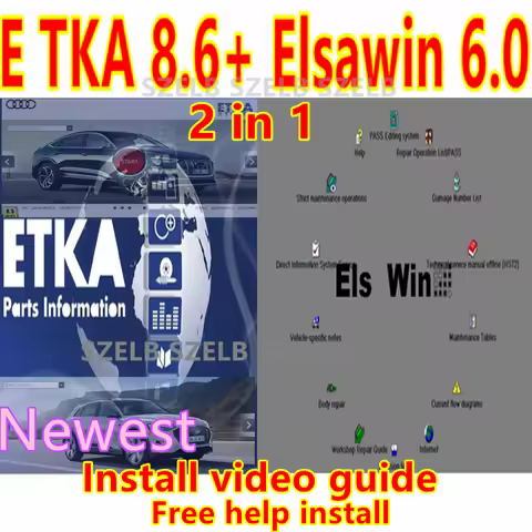 2025 Etka 8.6 + elsawin 6.0 for A-udi for V-W Auto Car Repair Software Group Vehicles Electronic Par