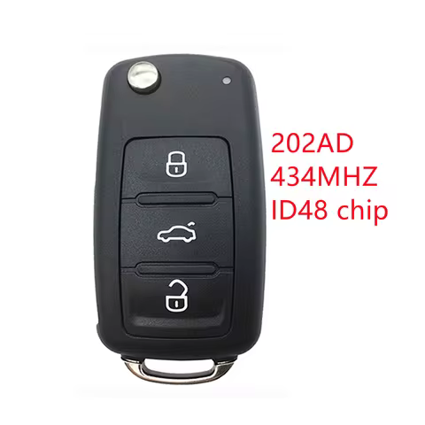 5K0 837 202AD 433 ID48 Chip 3 Button Remote Flip Key For VW for Volkswagen Beetle Caddy Eos Golf Jet