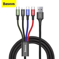 Genuine Baseus 4 in 1 4-head charging cable - 3 in 1 multi-function charging cable for all phones