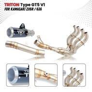 Triton exhaust kawasaki zx6r zx636 full system stainless steel