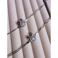 Reindeer Moissanite Diamond (blue) 0.5ct 5mm S925 bracelet (adjustable)