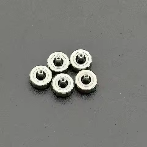 5pcs Long Tube Silver Steel Watch Crown 3.0mm 3.5mm 4.5mm 5mm 5.5mm 6mm 6.5mm 7mm Head Diameter