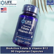 โฟเลต และ วิตามินบี BioActive Vitamin B12 &amp; Folate 90 Vegetarian Capsules - Life Extension