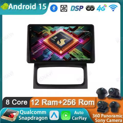 Car Radio Android 15 For Renault Clio 2 BB CB 2001 - 2012 Stereo Wireless Carplay Auto 4G LTE DVD BT