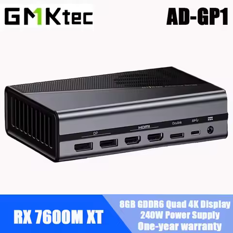 GMKtec AD-GP1 MINI PC RX 7600M XT Graphics Card 8GB GDDR6 USB 4.0 Pcle 4.0 WiFi6 4K HD Desktop Gamin