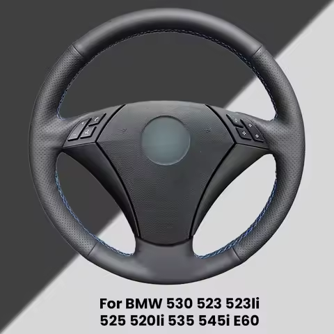 Nappa leather Custom Car Steering Wheel Cover For BMW 530 523 523li 525 520li 535 545i E60 Car Acces