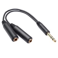 20CM Mic 6.35mm male to female 1 to 2 audio adapter cable Mic adapter