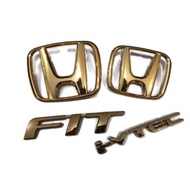 4PCS Honda JAZZ/FIT ivtec 2008-2013 GE8 gold Car Logo Emblem Fast Delivery