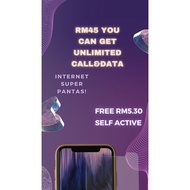 Onexox Prepaid 5G Sim Card Internet 36bulan Tempoh Aktif 50GB(3mbps)+50 minit