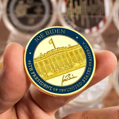 46th President of The USA Joe Biden Souvenir Coin White House Golden Plated Collectible Coins Creati