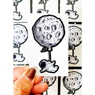 💖WATERPROOF💖 Astronaut with Planet Balloon Sticker #807