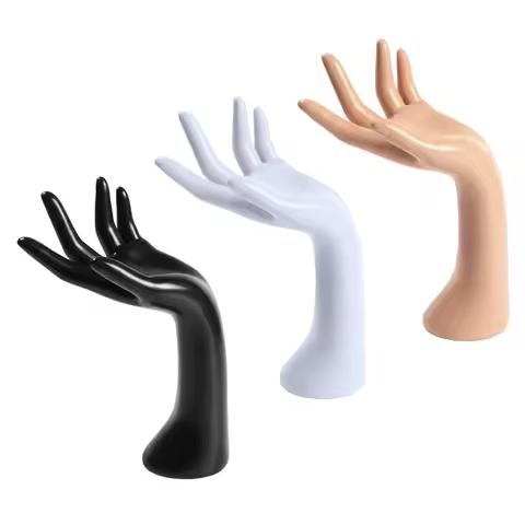 Elegant 29cm Mannequin Hand PVC Realistic Ring Display Stand 3 Color Jewelry Display Stand