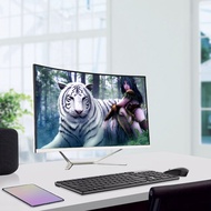 JISHU All in One Desktop pc Curved AV Screen 24 Inch intel core i7 cpu 8g ram 256gb ssd desktop computer set pc full set pc desktop computer 5G WiFi speaker for home &amp; gaming