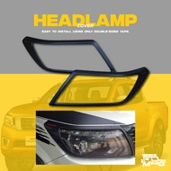 NISSAN NAVARA NP300 HEADLAMP 2014-2019 BODYKIT COVER MATTE BLACK RED LOGO